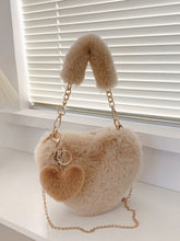 Heart Shape Faux Fur Handbag OutfitFlow